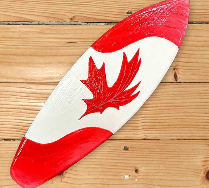 Art on Surfboard for Canada Day - Ryan Groot