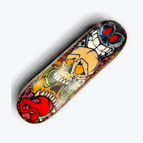 Original Skateboard Painting - The Devils Stooges