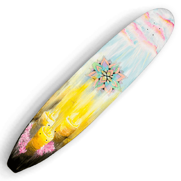 Peace From The Light – Custom Longboard Art by Ryan Groot